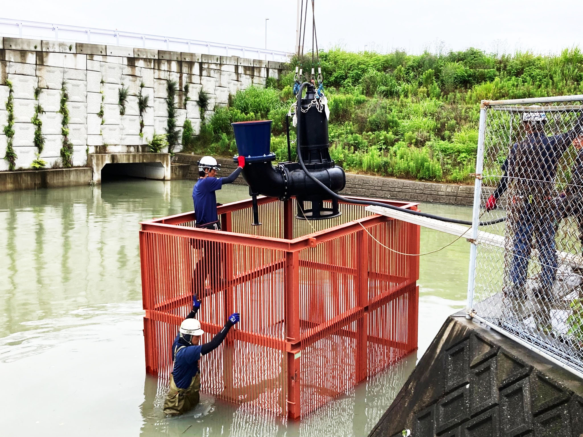 Temporary Replacement for Pumping Station in Kumamoto Prefecture, Japan